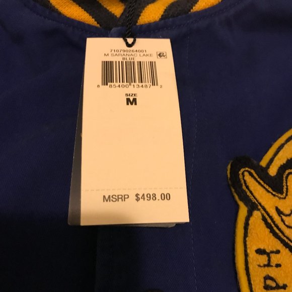 NWT $498 POLO SPORTSMAN RALPH LAUREN PINE LAKE BASEBALL JACKET BLUE YELLOW SZ M - Picture 7 of 7